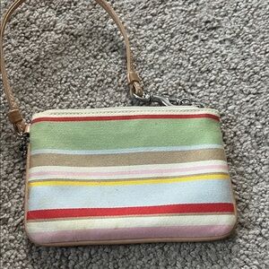 Coach Multicolor Striped Wristlet